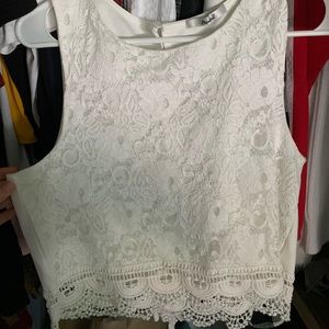 Crop Top White Floral